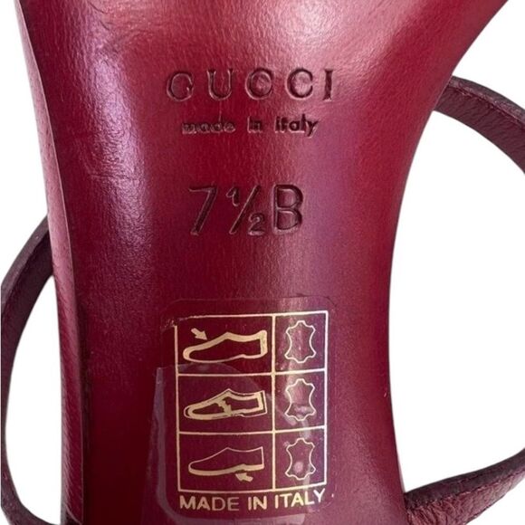 Authentic GUCCI Burgundy Interlocking GG Logo Mules Size 7.5 - Picture 14 of 16